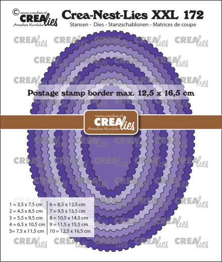 Crea-Nest-Lies XXL Stanze - Nr. 172 - Oval mit Briefmarkenrand