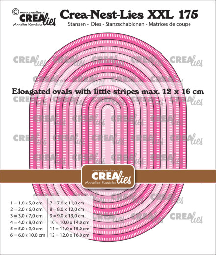 Crea-Nest-Lies XXL Stanze - Nr. 175 - Elongated Ovals with Little Stripes