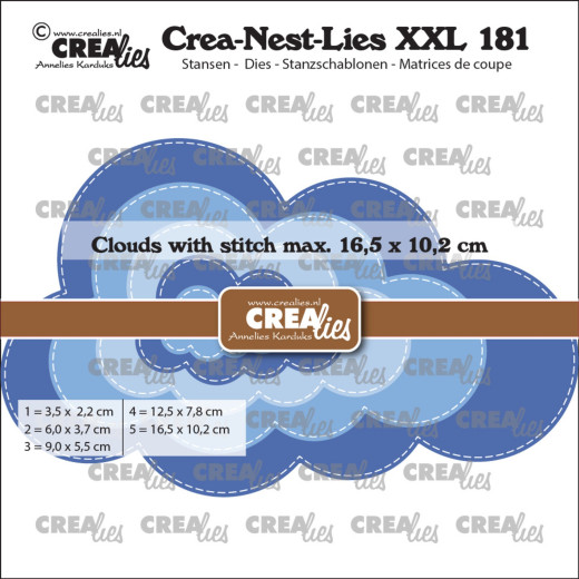 Crea-Nest-Lies XXL Stanze - Nr. 181 - Cloud with Stitchline