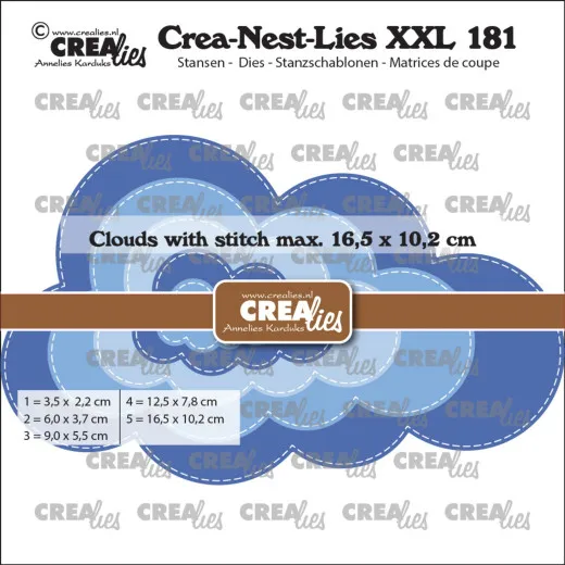 Crea-Nest-Lies XXL Stanze - Nr. 181 - Cloud with Stitchline