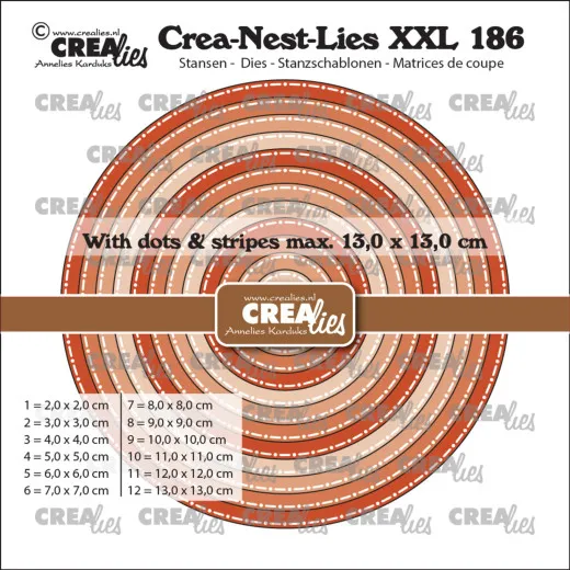 Crea-Nest-Lies XXL Stanze - Nr. 186 - Circles with Dots and Stripes
