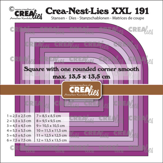 Crea-Nest-Lies XXL Stanze - Nr. 191 - Squares with One Rounded Corner Smooth