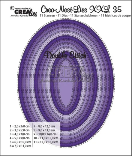 Crea-Nest-Lies XXL Stanze - Nr. 35 - Double Stitch Oval