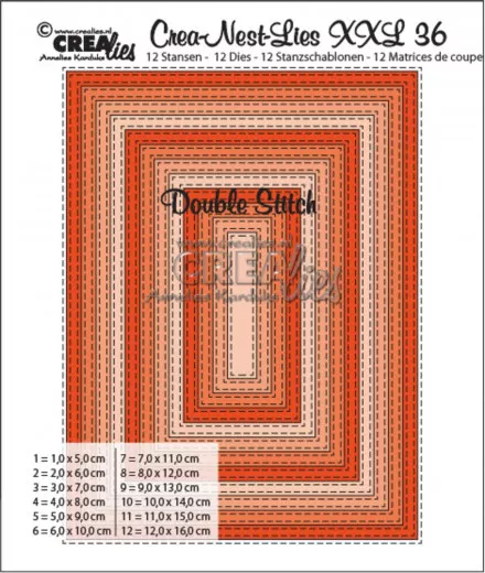 Crea-Nest-Lies XXL Stanze - Nr. 36 - Double Stitch Rechteck