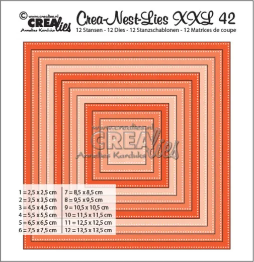 Crea-Nest-Lies XXL Stanze - Nr. 42 - Quadrate mit Punkten