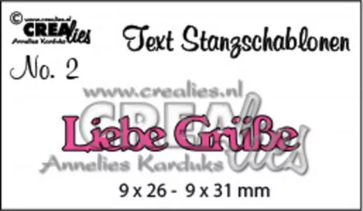 CREAlies Text Stanzschablonen - Nr. 2 - Liebe Grüße