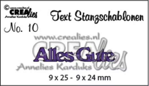 CREAlies Text Stanzschablonen - Nr. 10 - Alles Gute