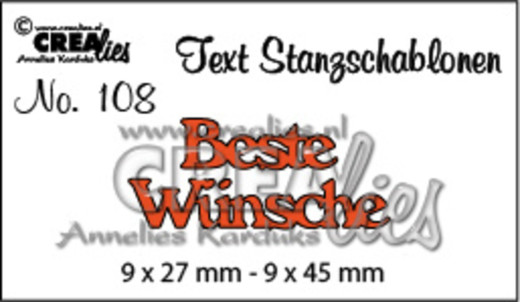 CREAlies Text Stanzschablonen - Nr. 108 - Beste Wünsche