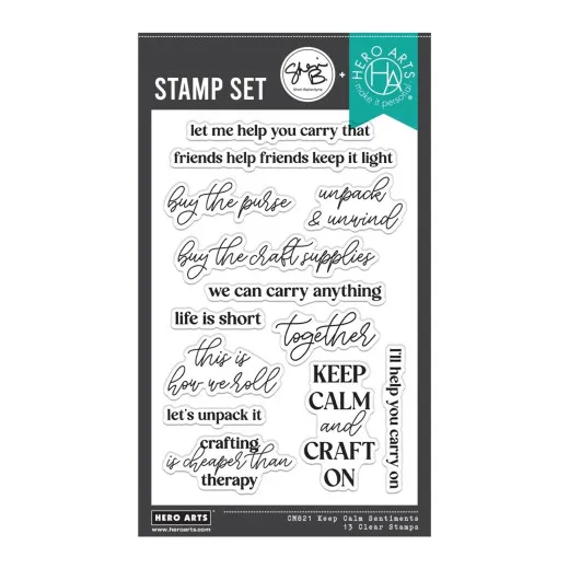 Hero Arts Clear Stamps - We All Have Baggage - Keep Calm Sentiments by Sheri Ballantyne