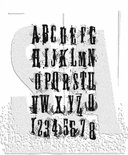 Cling Stamps by Tim Holtz - Grunge Alphabet