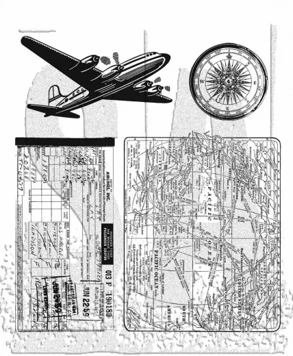 Cling Stamps by Tim Holtz - Air Travel