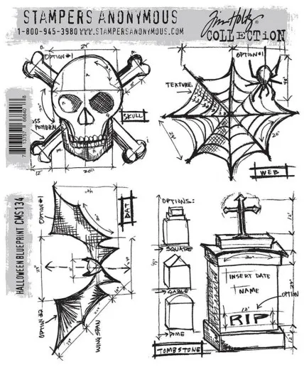 Cling Stamps Tim Holtz - Halloween Blueprint