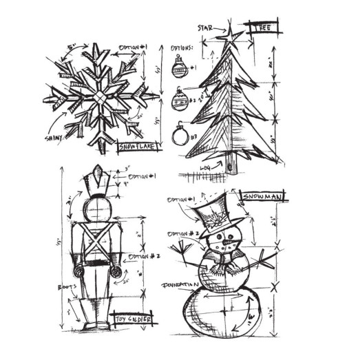 Cling Stamps Tim Holtz - Christmas Blueprint