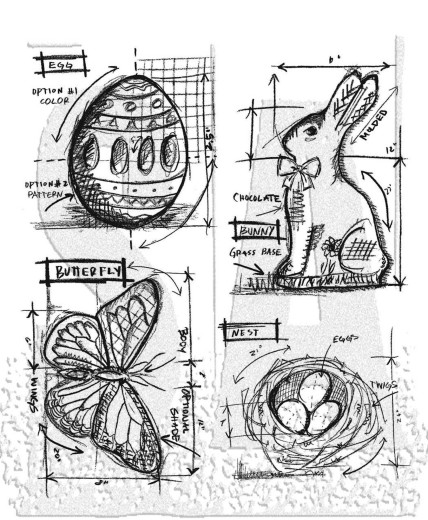 Cling Stamps Tim Holtz - Easter Blueprint