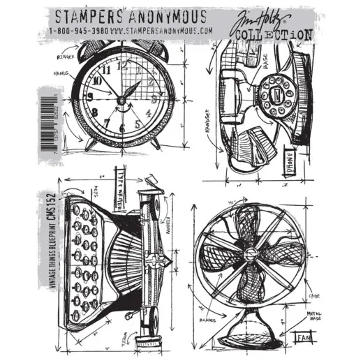 Cling Stamps by Tim Holtz - Vintage Things Blueprint