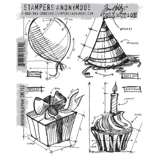 Cling Stamps by Tim Holtz - Birthday Blueprint