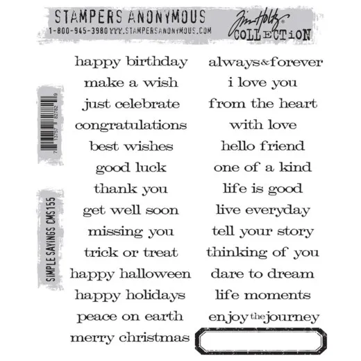 Cling Stamps Tim Holtz - Simple Sayings
