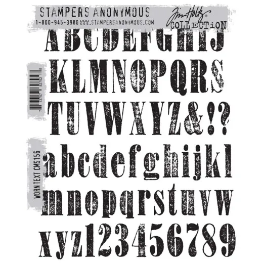 Cling Stamps by Tim Holtz - Worn Text