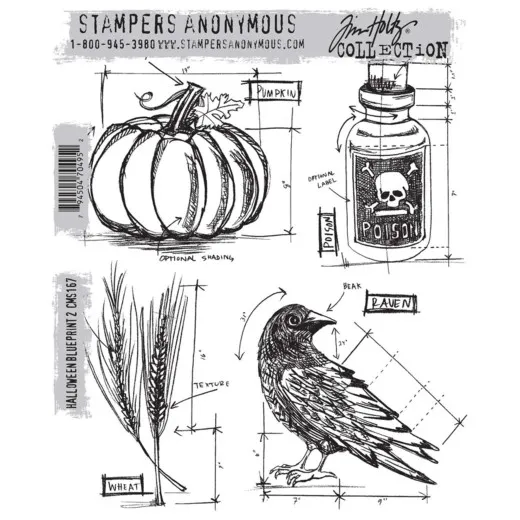 Cling Stamps Tim Holtz - Halloween Blueprint 2