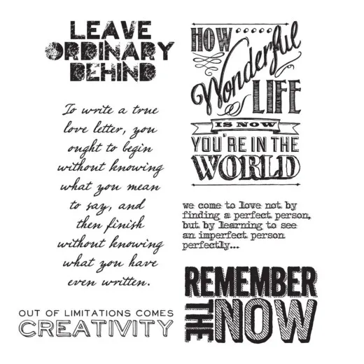 Tim Holtz Cling Stamps - Random Quotes