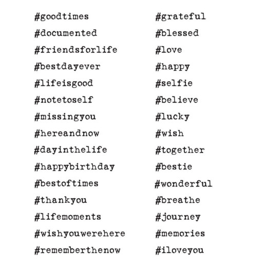 Tim Holtz Cling Stamps  - #Hashtags