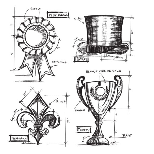 Tim Holtz Cling Stamps - High Society Blueprint