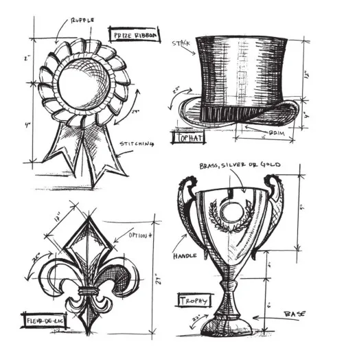 Tim Holtz Cling Stamps - High Society Blueprint