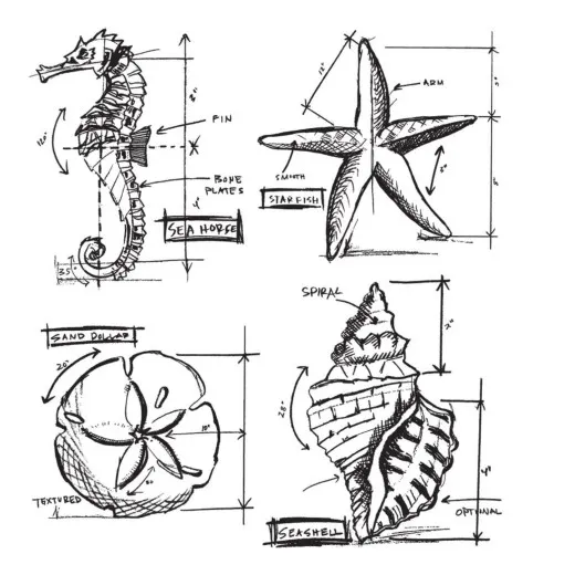 Tim Holtz Cling Stamps - Nautical Blueprint