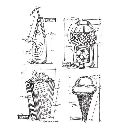 Tim Holtz Cling Stamps - Treats Blueprint