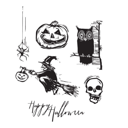 Tim Holtz Cling Stamps - Carved Halloween