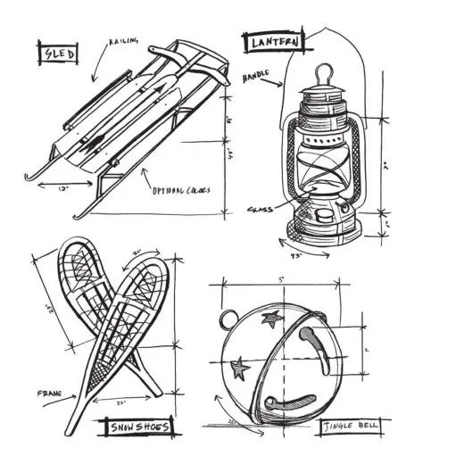 Tim Holtz Cling Stamps - Christmas Blueprint 5