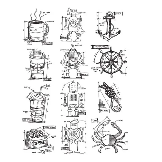 Cling Stamps Tim Holtz - Mini Blueprint 9