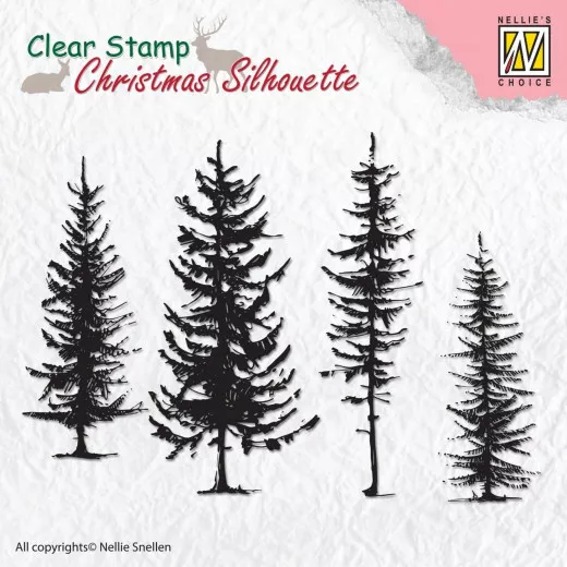 Clear Stamps - Christmas Silhouette pine trees