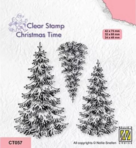 Clear Stamps - Christmas time 3 snowy fir trees