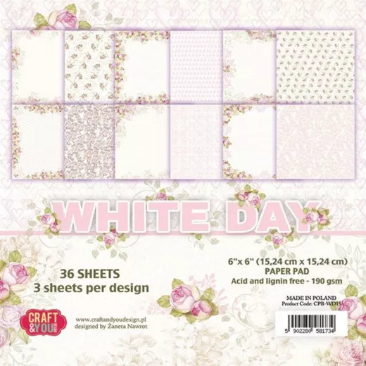 White Day - 6x6 Paper Set (36 Bögen)