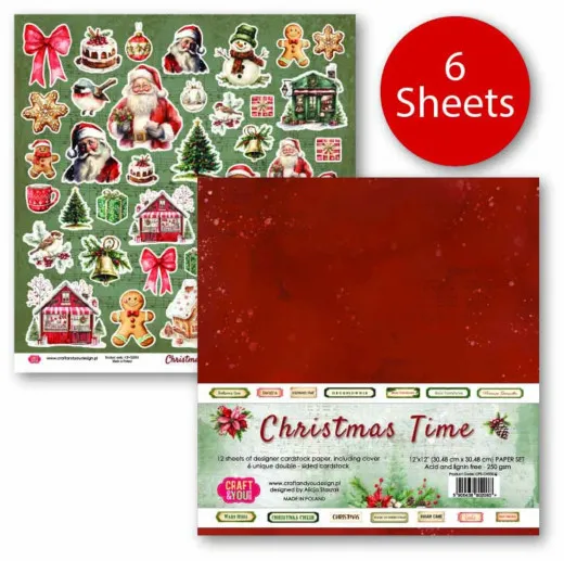 Christmas Time - 12x12 Paper Set (6 Bögen)