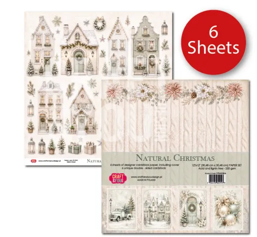 Natural Christmas - 12x12 Paper Set (6 Bögen)