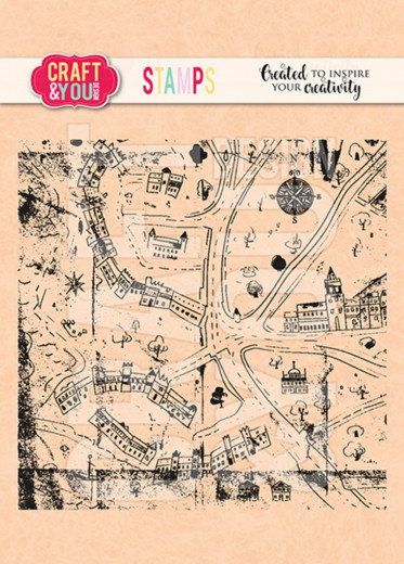 Craft and You - Clear Stamps - Old Town Map