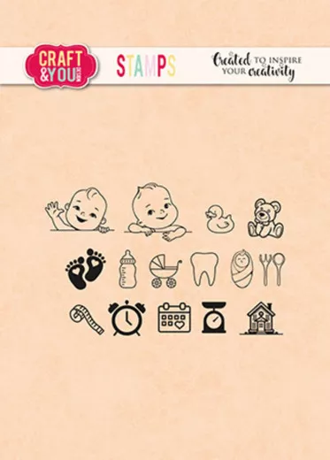 Craft and You - Clear Stamps - Birth Certificates Stamps