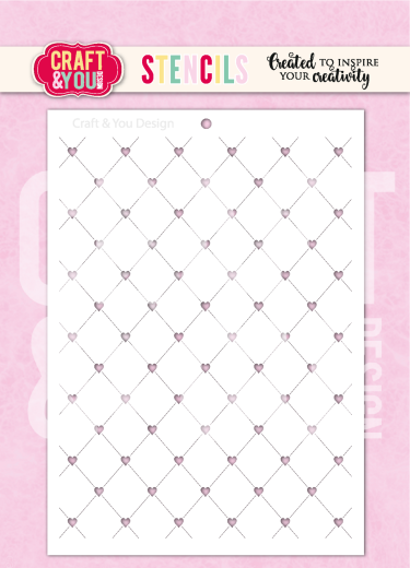 Craft and You - Stencil - Heart Grid
