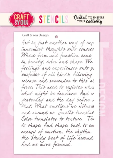 Craft and You - Stencil - Handwritten Text