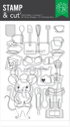 Hero Arts - Clear Stamps & Cutting Dies - Retro Kitchen - What's Cookin'?