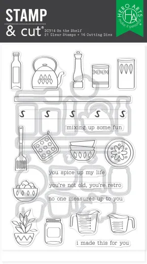 Hero Arts - Clear Stamps & Cutting Dies - Retro Kitchen - On the Shelf