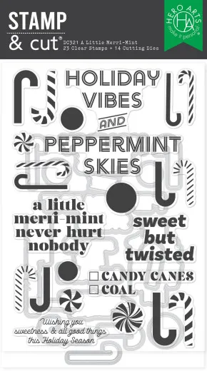 Hero Arts - Clear Stamps & Cutting Dies - Candy Cane Season - A Little Merri-Mint