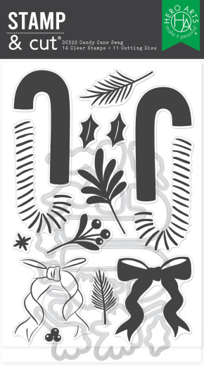 Hero Arts - Clear Stamps & Cutting Dies - Candy Cane Season - Candy Cane Swag