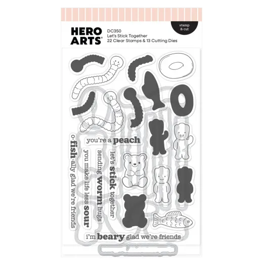 Hero Arts - Clear Stamps & Cutting Dies - Beary Sweet - Let's Stick Together