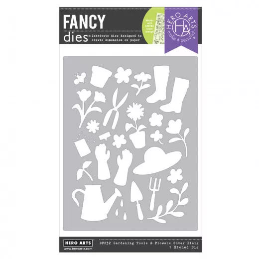 Hero Arts Fancy Dies - Gardening Tools & Flowers Cover Plate