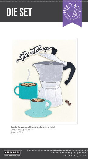 Hero Arts - Die Set - What's Brewing? - Stovetop Espresso
