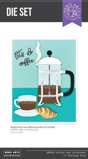 Hero Arts - Die Set - What's Brewing? - Coffee and Croissant