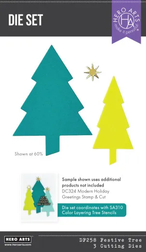 Hero Arts - Die Set - Very Merry - Festive Tree